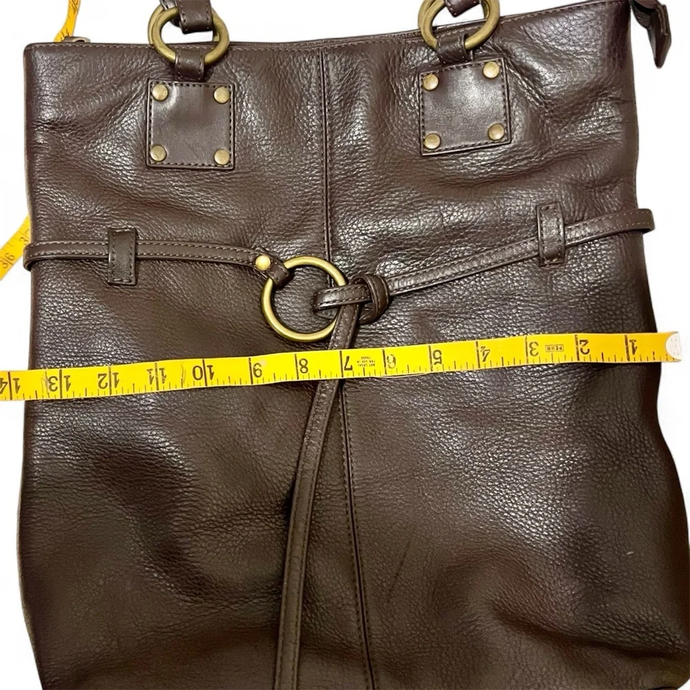 Hobo International Brown Leather Purse tote bag with brass hardware - Picture 10 of 13